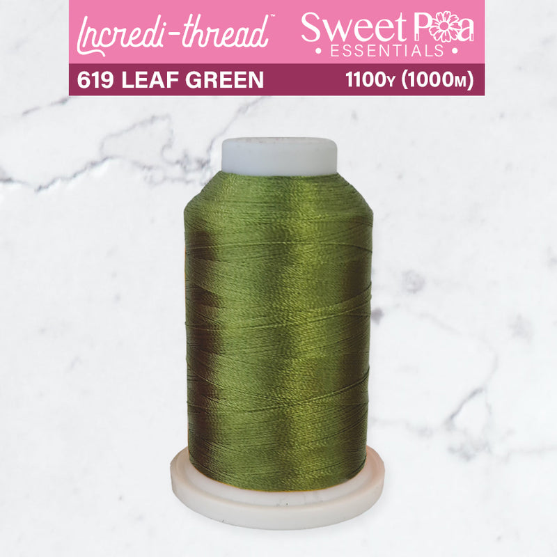 Incredi-Thread™ Spool  - 619 LEAF GREEN - Sweet Pea In The Hoop Machine Embroidery Design
