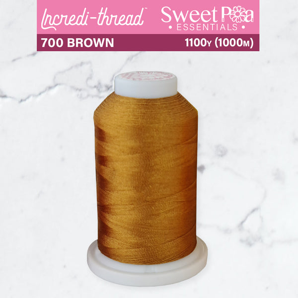 Incredi-Thread™ Spool  - 700 BROWN - Sweet Pea In The Hoop Machine Embroidery Design