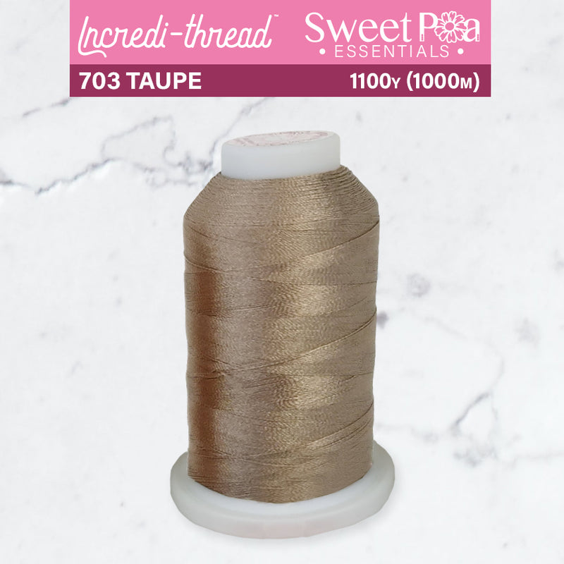 Incredi-Thread™ Spool  - 703 TAUPE - Sweet Pea In The Hoop Machine Embroidery Design