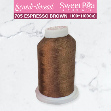 Incredi-Thread™ Spool  - 705 ESPRESSO BROWN - Sweet Pea In The Hoop Machine Embroidery Design