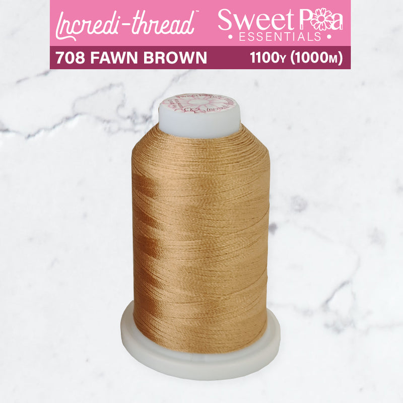 Incredi-Thread™ Spool  - 708 FAWN BROWN - Sweet Pea In The Hoop Machine Embroidery Design