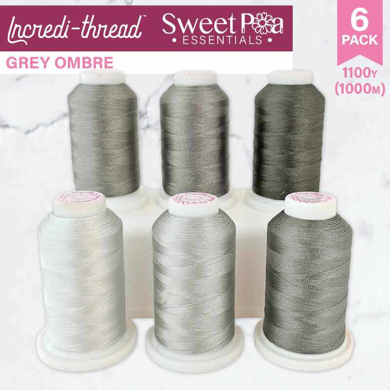 Incredi-thread™ 1000M/1100YDS 6 Pack - Grey Ombre | Sweet Pea.