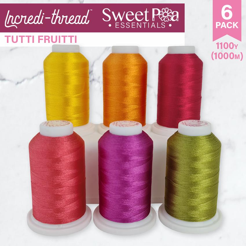 Incredi-thread™ 1000M/1100YDS 6 Pack - Tutti Frutti - Sweet Pea Australia In the hoop machine embroidery designs. in the hoop project, in the hoop embroidery designs, craft in the hoop project, diy in the hoop project, diy craft in the hoop project, in the hoop embroidery patterns, design in the hoop patterns, embroidery designs for in the hoop embroidery projects, best in the hoop machine embroidery designs perfect for all hoops and embroidery machines