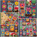 Owl Flowers Block and Quilt 5x7 6x10 and 7x12 - Sweet Pea