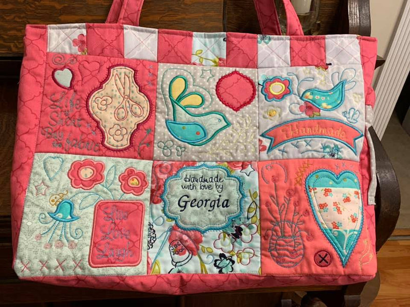 A large quilted tote bag - Geta's Quilting Studio