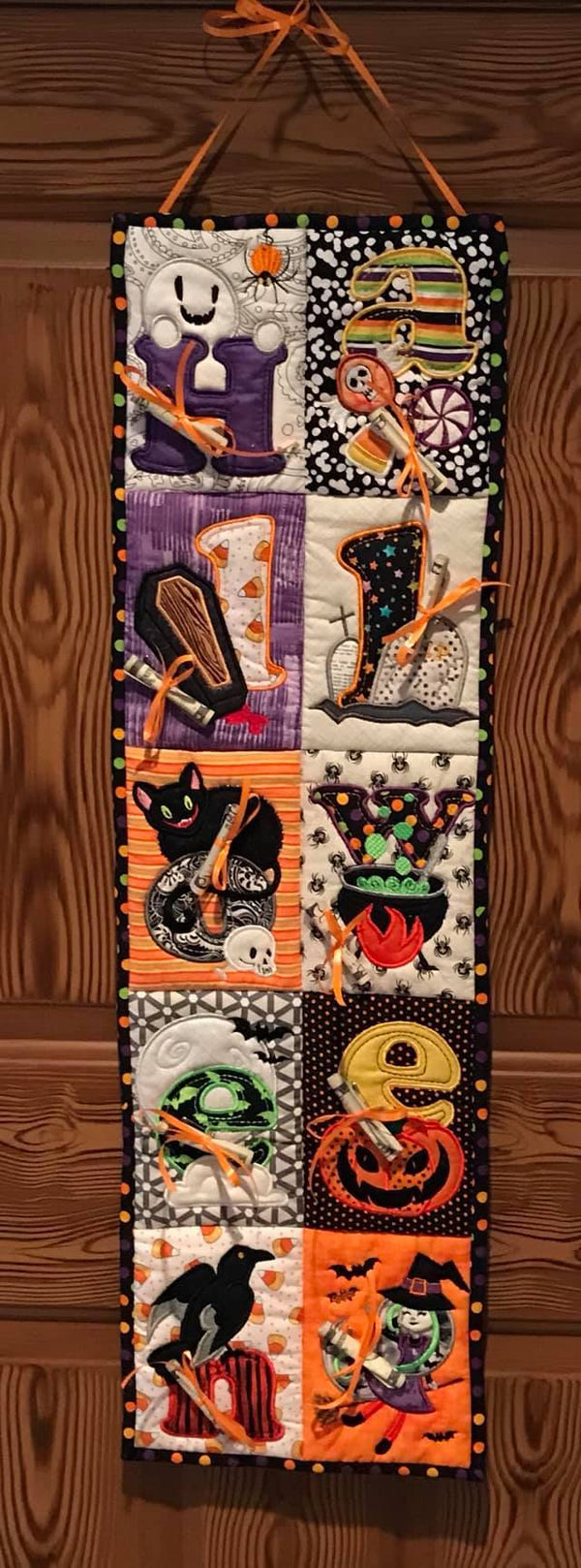 Embroidery Design ITH - Halloween Flag or Table Runner