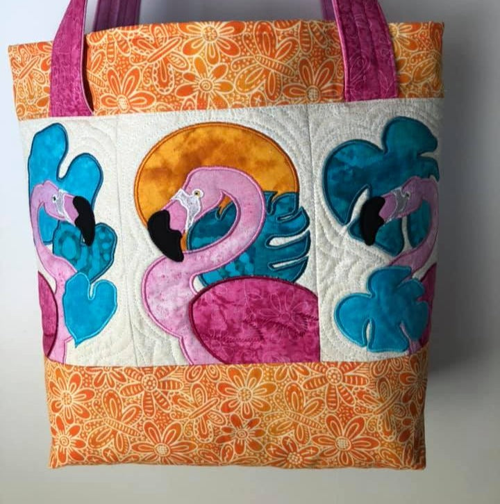 Tropical Flamingo Tote Bag 5x7 6x10 7x12 | Sweet Pea.