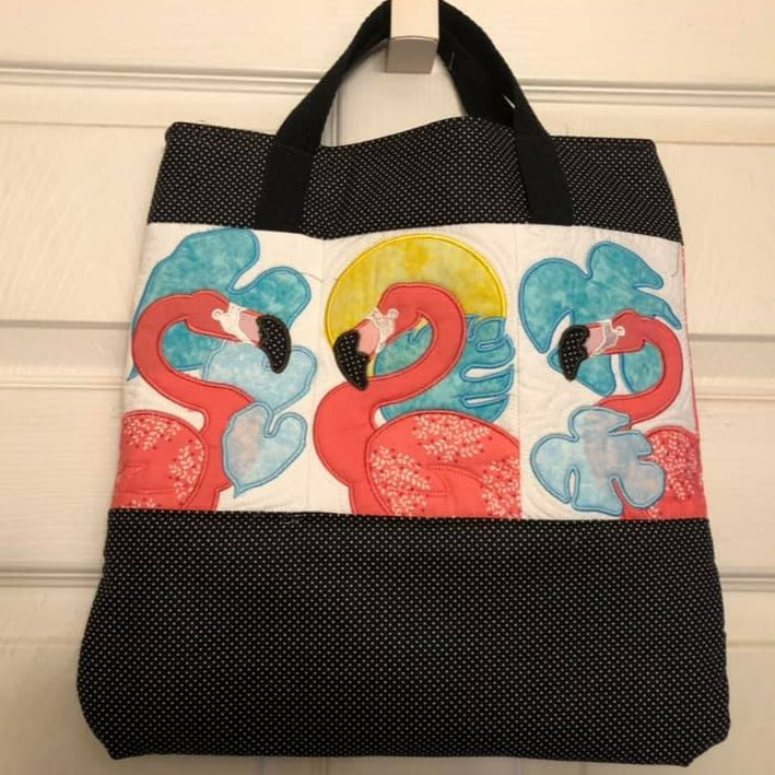 Flamingo Tote Bag Reversible Canvas Tote Bag With Flamingos 