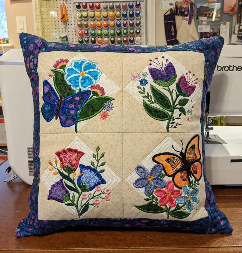 Butterfly Bouquet Cushion 4x4 5x5 6x6 7x7 8x8