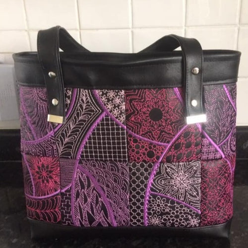 Quilted Patchwork Tote Bag 4x4 5x5 6x6 ITH Machine Embroidery Design