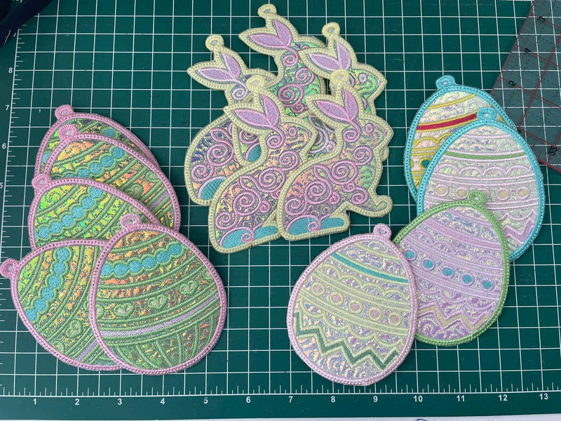 Embroidery Design Ideas - Mylar Easter Decorations