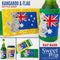Kangaroo and Flag Bottle Wrap 4x4 5x7 and 6x10 - Sweet Pea