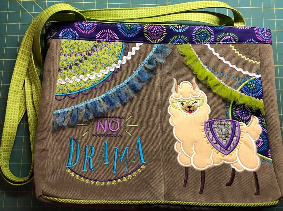 No Drama Llama Tote Bag 5x7 6x10 8x12 - Sweet Pea Australia In the hoop machine embroidery designs. in the hoop project, in the hoop embroidery designs, craft in the hoop project, diy in the hoop project, diy craft in the hoop project, in the hoop embroidery patterns, design in the hoop patterns, embroidery designs for in the hoop embroidery projects, best in the hoop machine embroidery designs perfect for all hoops and embroidery machines