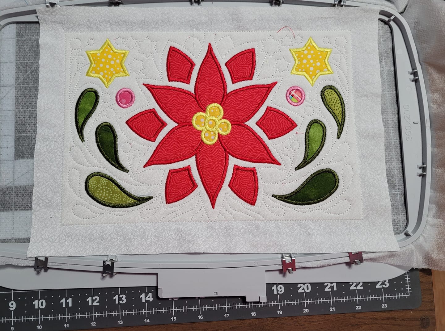 BOW Christmas Wonder Mystery Quilt Block 8 - Sweet Pea Australia In the hoop machine embroidery designs. in the hoop project, in the hoop embroidery designs, craft in the hoop project, diy in the hoop project, diy craft in the hoop project, in the hoop embroidery patterns, design in the hoop patterns, embroidery designs for in the hoop embroidery projects, best in the hoop machine embroidery designs perfect for all hoops and embroidery machines