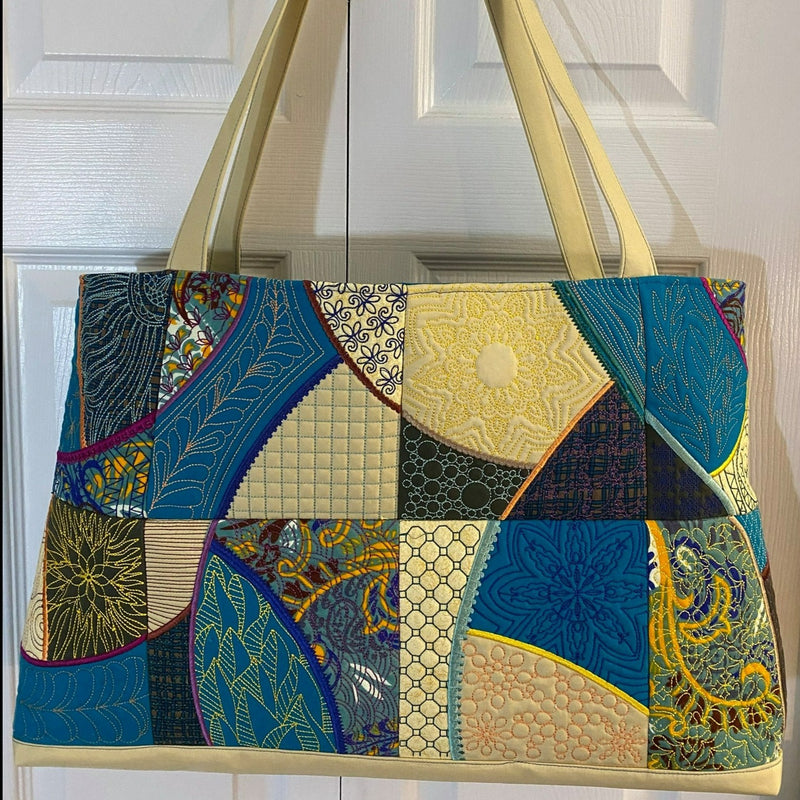 Quilted Patchwork Tote Bag 4x4 5x5 6x6 ITH Machine Embroidery Design