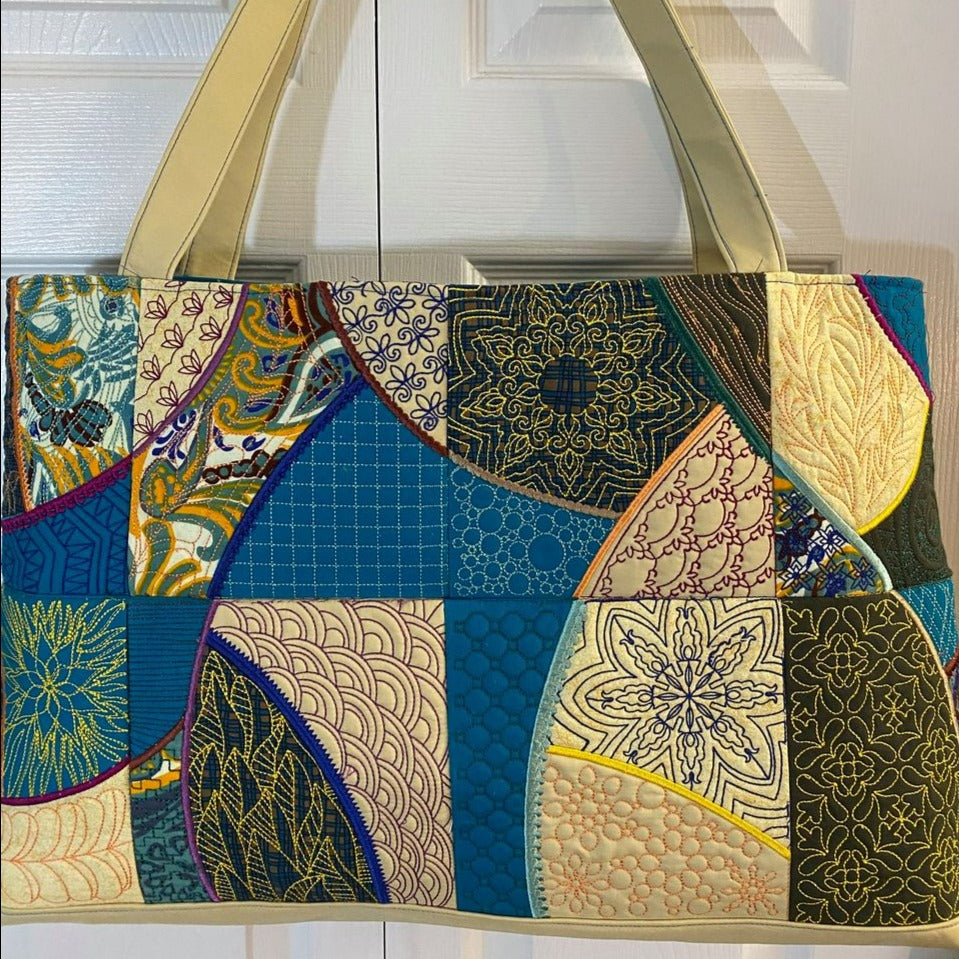 Quilted Patchwork Tote Bag 4x4 5x5 6x6 ITH Machine Embroidery Design