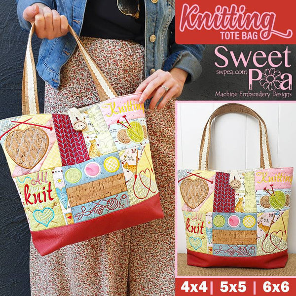 Knitting Tote Bag 4x4 5x5 6x6