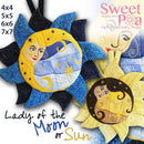 Lady of the Moon or Sun Wall Hanging 4x4 5x5 6x6 7x7 - Sweet Pea