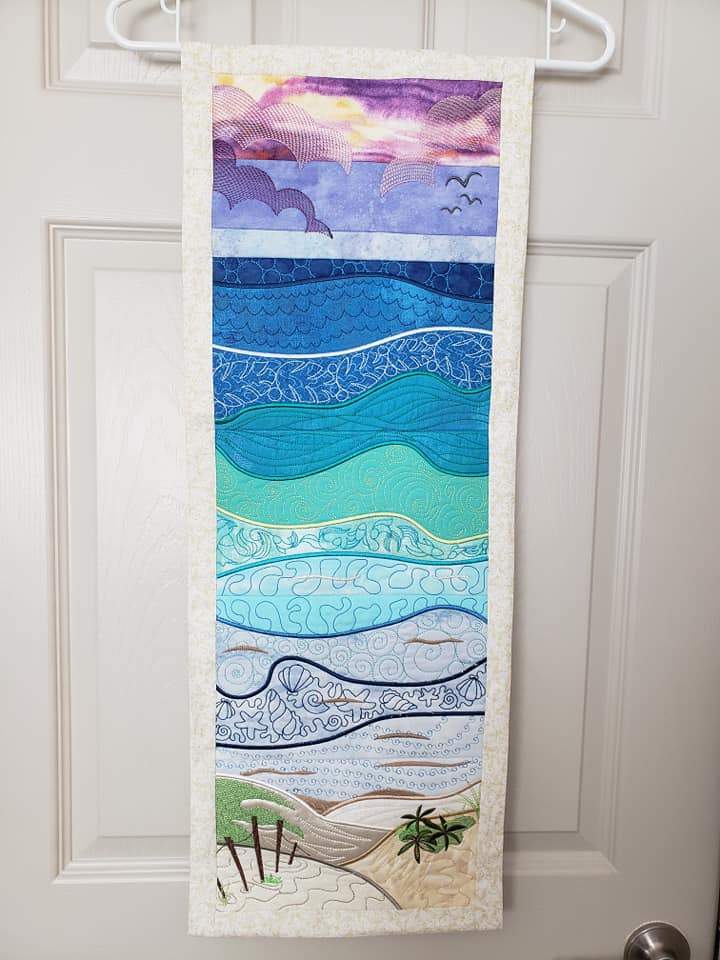 Ocean Scene Hanger or Runner 5x7 6x10 and 7x12 - Sweet Pea Australia In the hoop machine embroidery designs. in the hoop project, in the hoop embroidery designs, craft in the hoop project, diy in the hoop project, diy craft in the hoop project, in the hoop embroidery patterns, design in the hoop patterns, embroidery designs for in the hoop embroidery projects, best in the hoop machine embroidery designs perfect for all hoops and embroidery machines