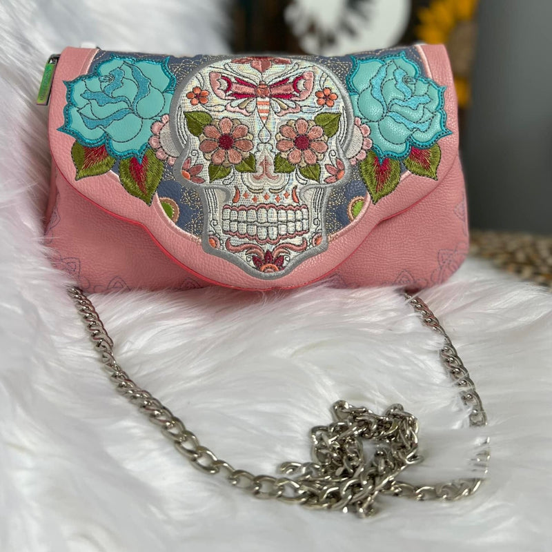 Mary Frances Accessories – Crossbody Handbag – Sugar Rush Beaded Sugar  Skull Purse for Women – Vegan Leather – 6 in. x 2 in. x 8 in.…: Handbags:  Amazon.com
