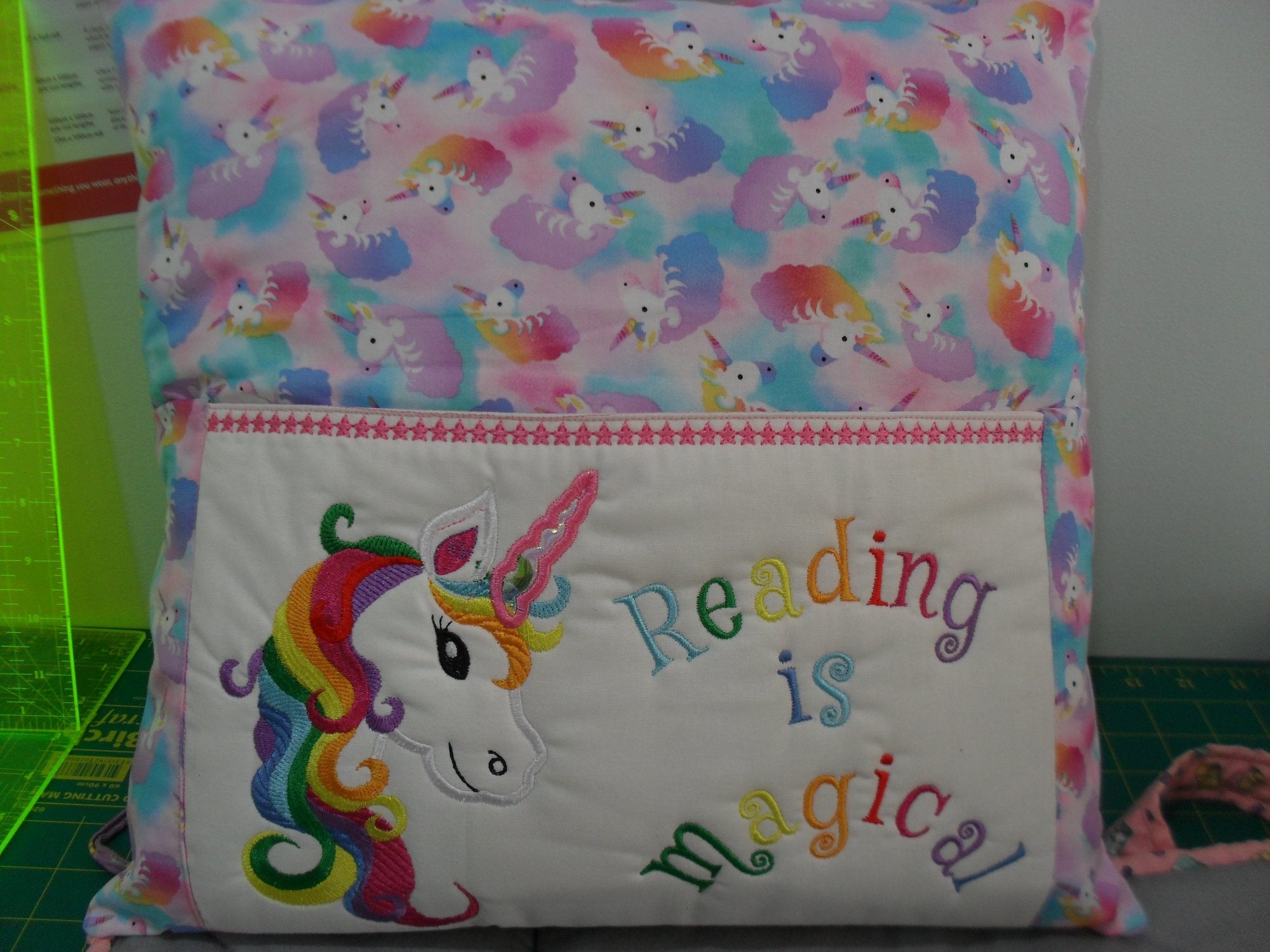 Horse / Unicorn Reading Pillow 5x7 6x10 8x12 - Sweet Pea Australia In the hoop machine embroidery designs. in the hoop project, in the hoop embroidery designs, craft in the hoop project, diy in the hoop project, diy craft in the hoop project, in the hoop embroidery patterns, design in the hoop patterns, embroidery designs for in the hoop embroidery projects, best in the hoop machine embroidery designs perfect for all hoops and embroidery machines