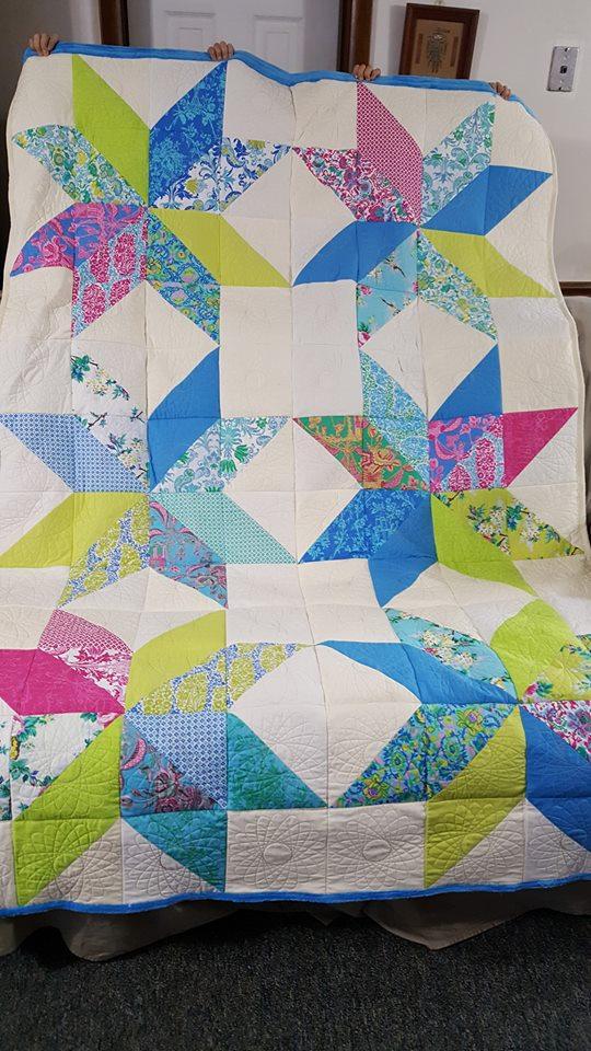 Super Embroidered Quilt＃791 Chevron quilt block ITH in the hoop machine embroidery design