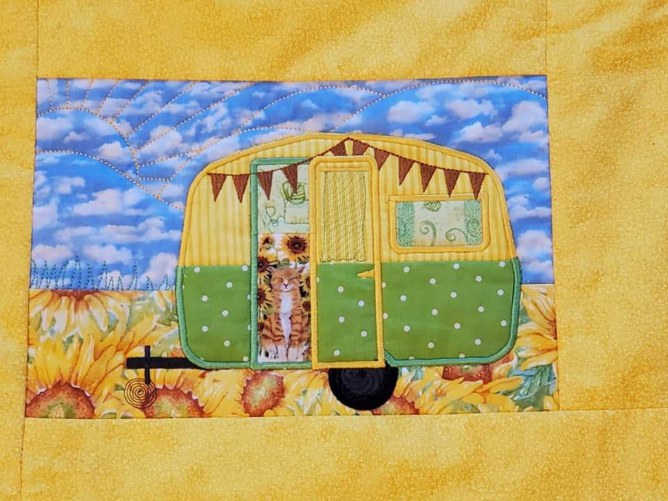 Caravan Quilt 5x7 6x10 and 8x12 - Sweet Pea Australia In the hoop machine embroidery designs. in the hoop project, in the hoop embroidery designs, craft in the hoop project, diy in the hoop project, diy craft in the hoop project, in the hoop embroidery patterns, design in the hoop patterns, embroidery designs for in the hoop embroidery projects, best in the hoop machine embroidery designs perfect for all hoops and embroidery machines