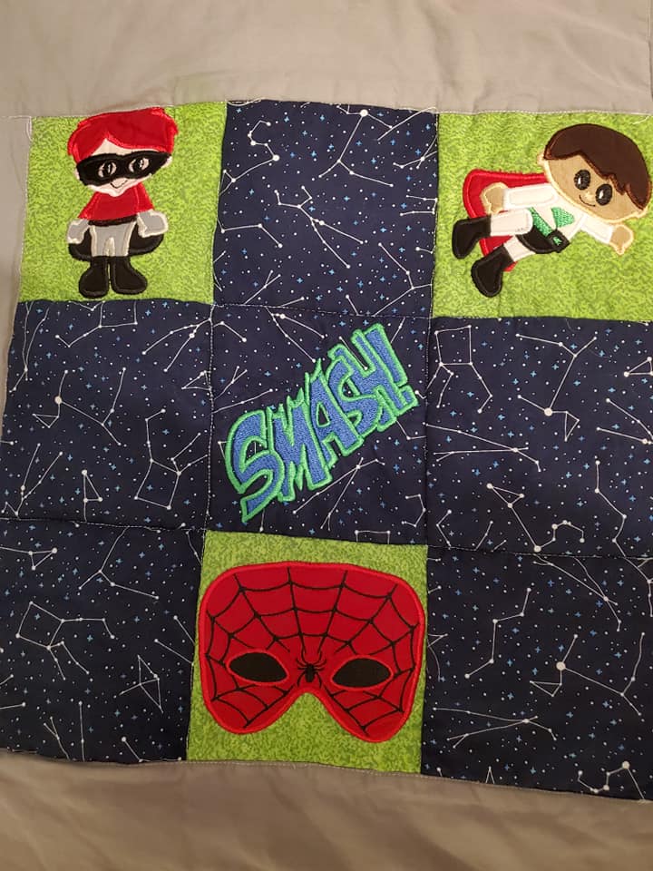 Superhero Quilt 5x5 6x6 7x7 - Sweet Pea Australia In the hoop machine embroidery designs. in the hoop project, in the hoop embroidery designs, craft in the hoop project, diy in the hoop project, diy craft in the hoop project, in the hoop embroidery patterns, design in the hoop patterns, embroidery designs for in the hoop embroidery projects, best in the hoop machine embroidery designs perfect for all hoops and embroidery machines