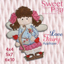 Love Fairy Machine Embroidery Applique Design 4x4, 5x7 and 6x10 - Sweet Pea
