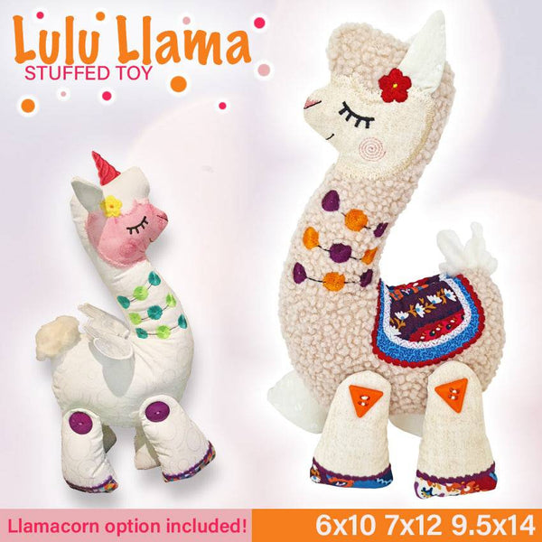 Lulu Llama Stuffed Toy 6x10 7x12 9.5x14 - Sweet Pea