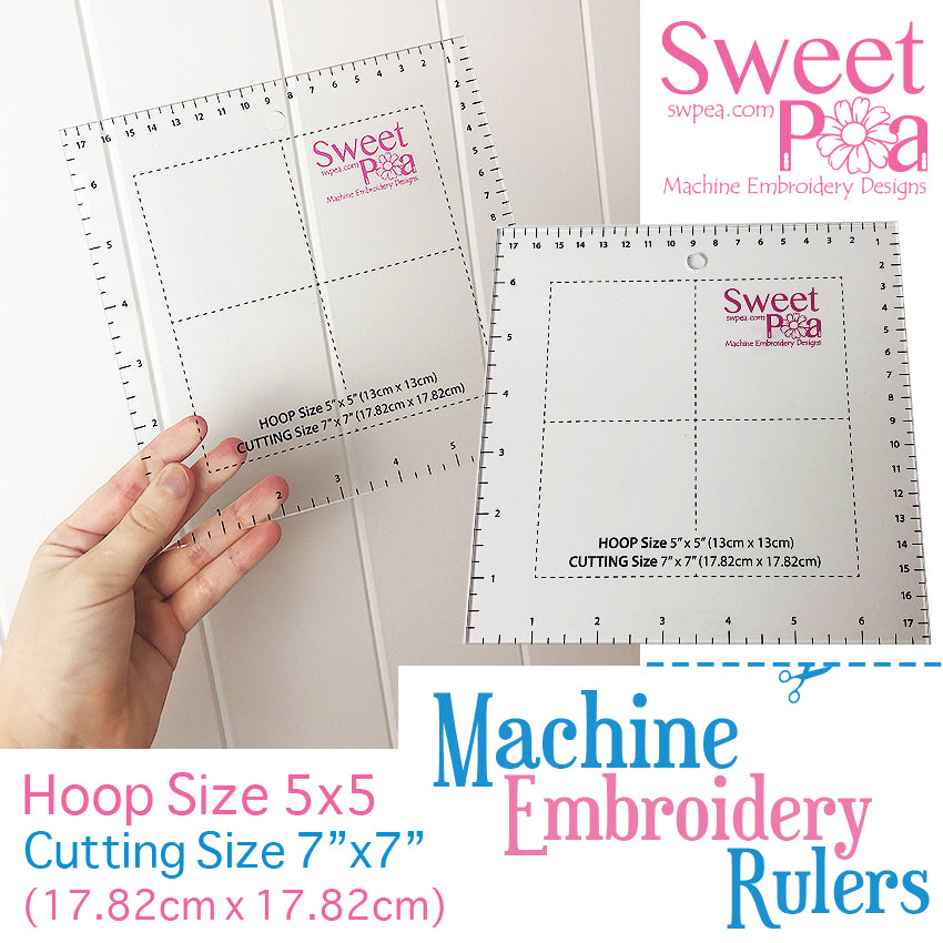 Machine Embroidery Ruler for 5x5 hoop - Sweet Pea Australia In the hoop machine embroidery designs. in the hoop project, in the hoop embroidery designs, craft in the hoop project, diy in the hoop project, diy craft in the hoop project, in the hoop embroidery patterns, design in the hoop patterns, embroidery designs for in the hoop embroidery projects, best in the hoop machine embroidery designs perfect for all hoops and embroidery machines