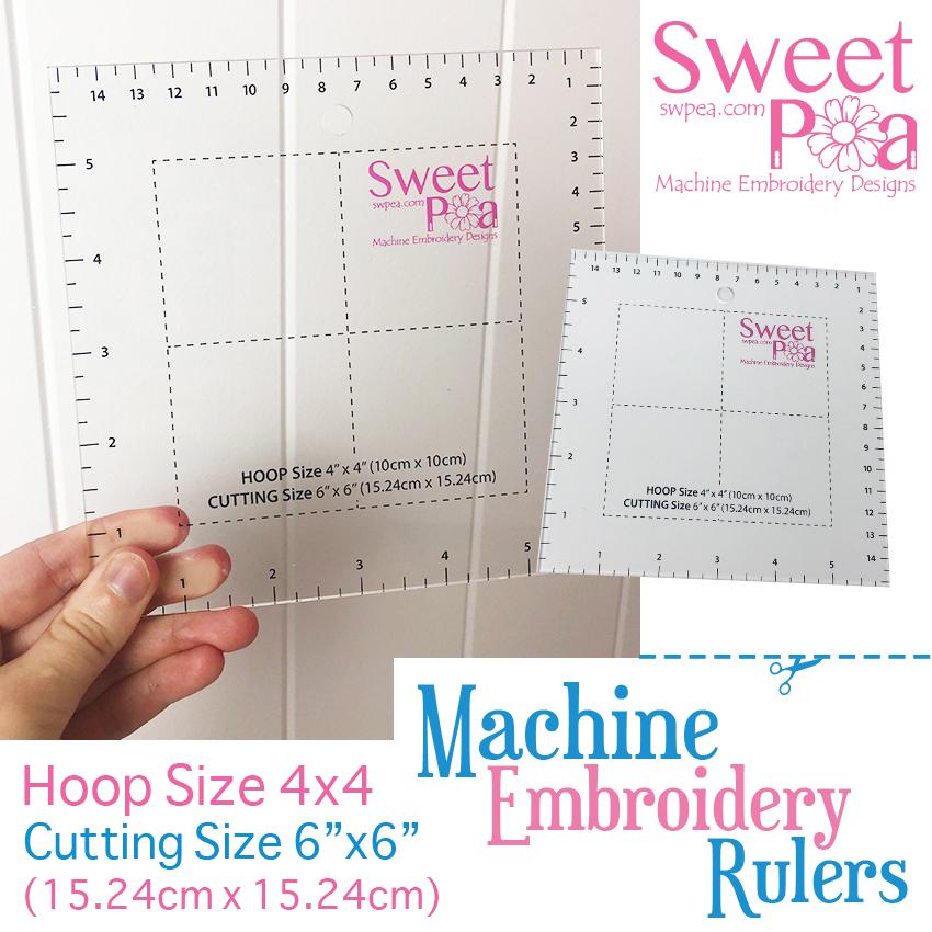 Machine Embroidery Ruler for 4x4 hoop - Sweet Pea Australia In the hoop machine embroidery designs. in the hoop project, in the hoop embroidery designs, craft in the hoop project, diy in the hoop project, diy craft in the hoop project, in the hoop embroidery patterns, design in the hoop patterns, embroidery designs for in the hoop embroidery projects, best in the hoop machine embroidery designs perfect for all hoops and embroidery machines