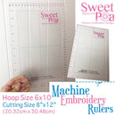 Machine Embroidery Ruler for 6x10 hoop - Sweet Pea