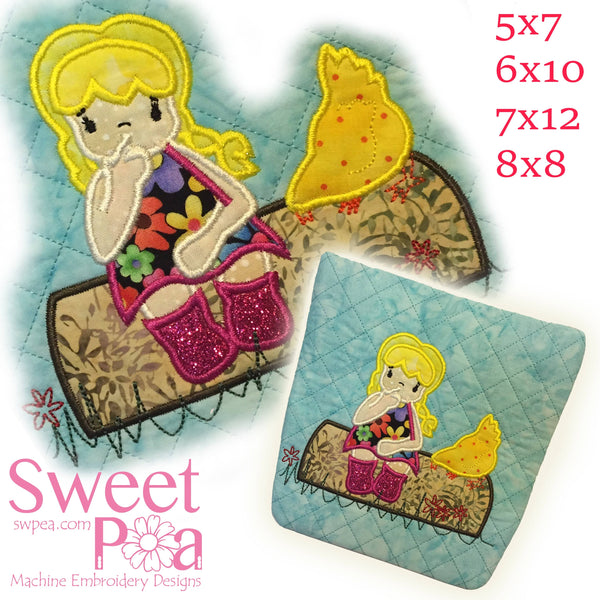 Makeup Zipper Bag - Girl On A Log 5x7 6x10 7x12 8x8 - Sweet Pea