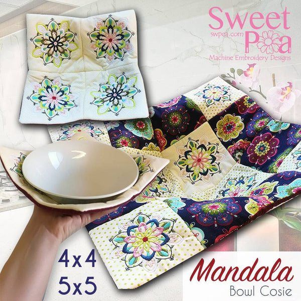 Mandala Bowl Cosie 4x4 5x5 - Sweet Pea