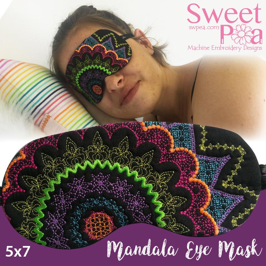 Mandala Eye Mask 5x7 - Sweet Pea Australia In the hoop machine embroidery designs. in the hoop project, in the hoop embroidery designs, craft in the hoop project, diy in the hoop project, diy craft in the hoop project, in the hoop embroidery patterns, design in the hoop patterns, embroidery designs for in the hoop embroidery projects, best in the hoop machine embroidery designs perfect for all hoops and embroidery machines