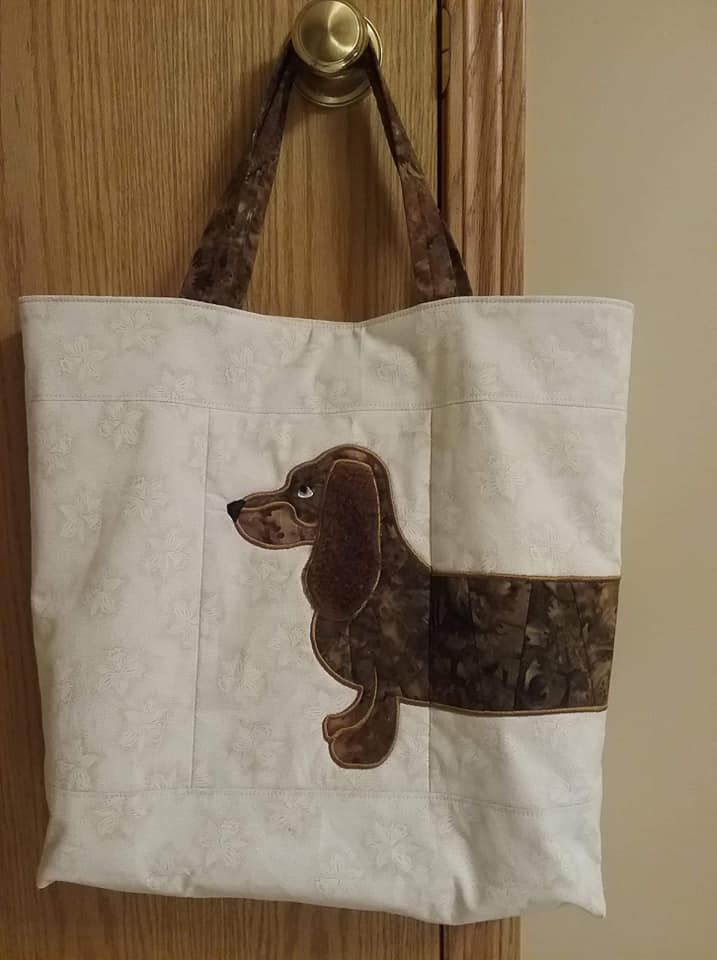 Small Dog Carrier Tote Bag in the hoop machine embroidery design ITH