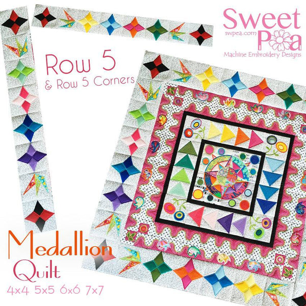 Medallion BOM Sew Along Quilt Block  5 and Corner Block 5 - Sweet Pea