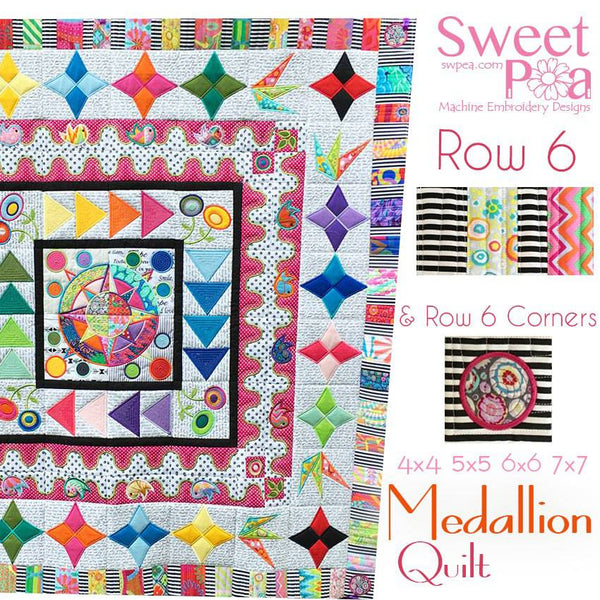 Medallion BOM Sew Along Quilt Block  6 and Corner Block 6 - Sweet Pea