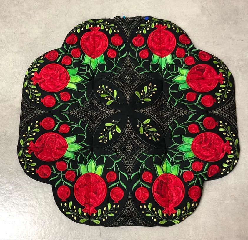 Festive Pomegranate Table Centre / Runner 4x4 5x5 6x6 7x7 In the hoop machine embroidery designs