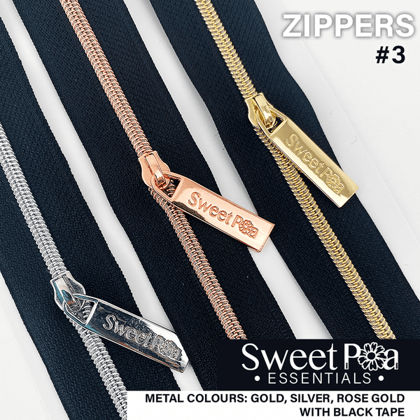 Sweet Pea #3 Zippers - BLACK/METALS - Sweet Pea