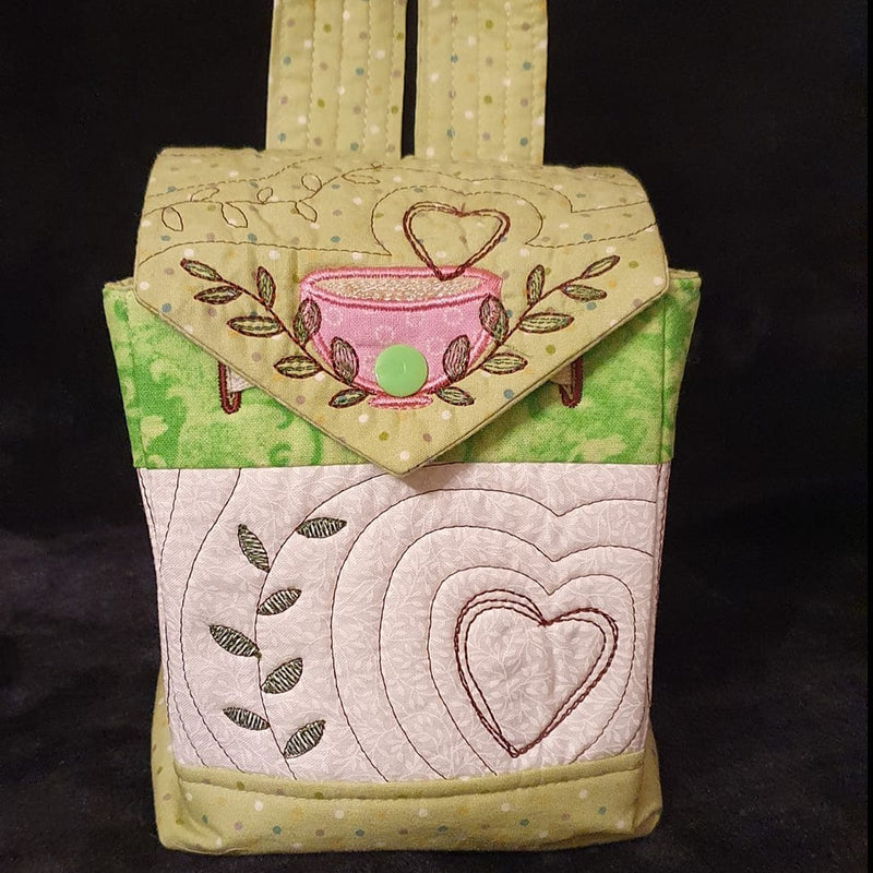 Wallet & Mug Bag Set - Sweet Pea In The Hoop Machine Embroidery Design