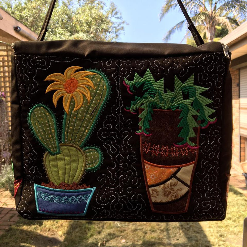 Machine Embroidery Projects - Succulent and Cacti Table Runner