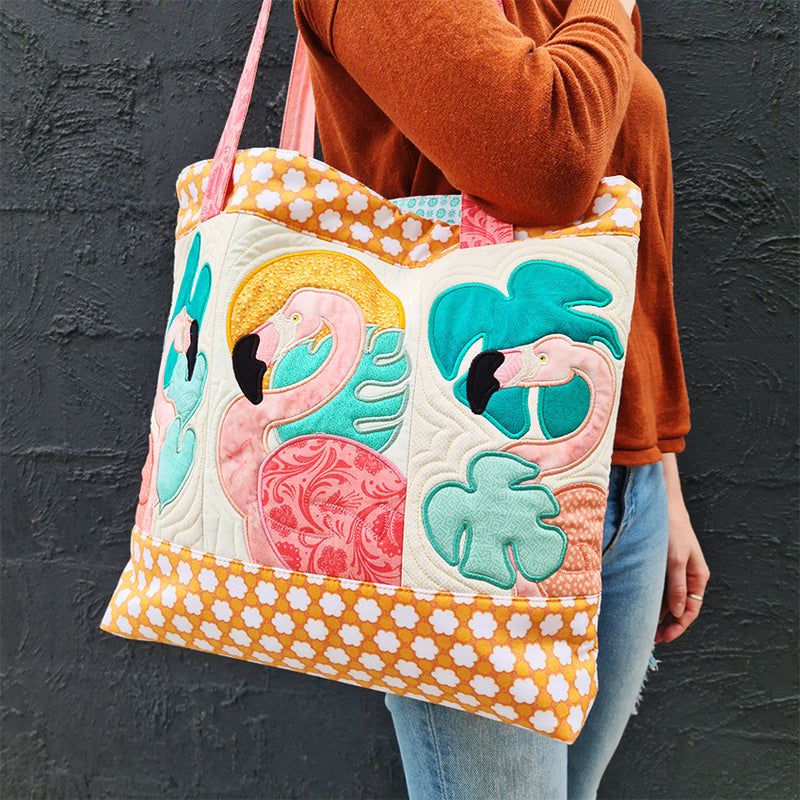 Tropical Flamingo Tote Bag 5x7 6x10 7x12 | Sweet Pea.
