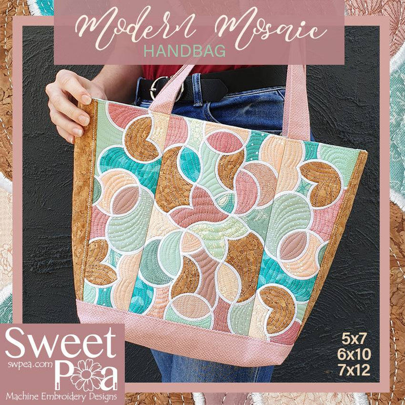 Modern Mosaic Handbag 5x7 6x10 7x12 - Sweet Pea