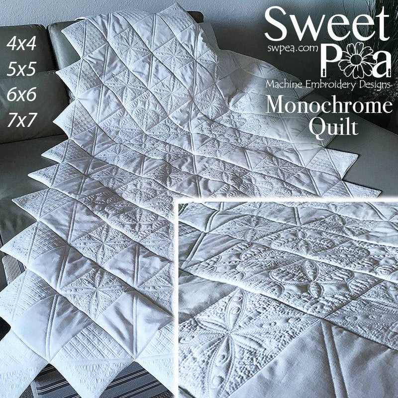 Monochrome Quilt 4x4 5x5 6x6 7x7 - Sweet Pea