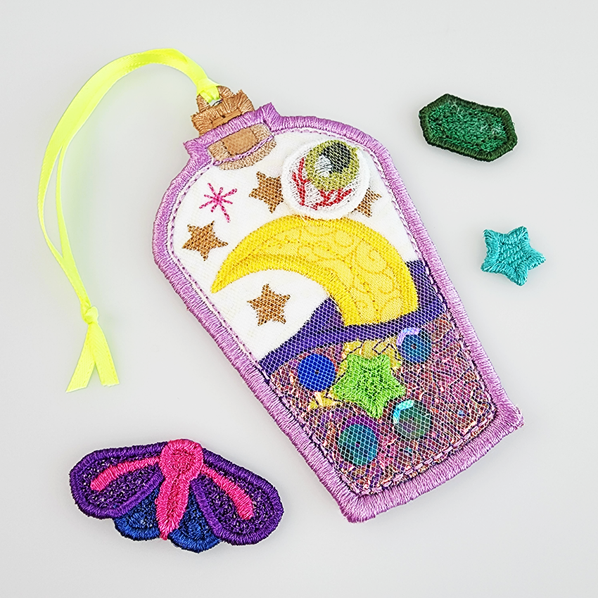 Magic Potion Ornaments 4x4 In the hoop machine embroidery designs