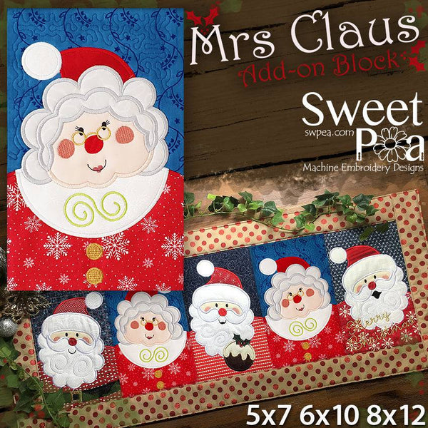 Mrs Claus Add-on Block 5x7 6x10 8x12 - Sweet Pea