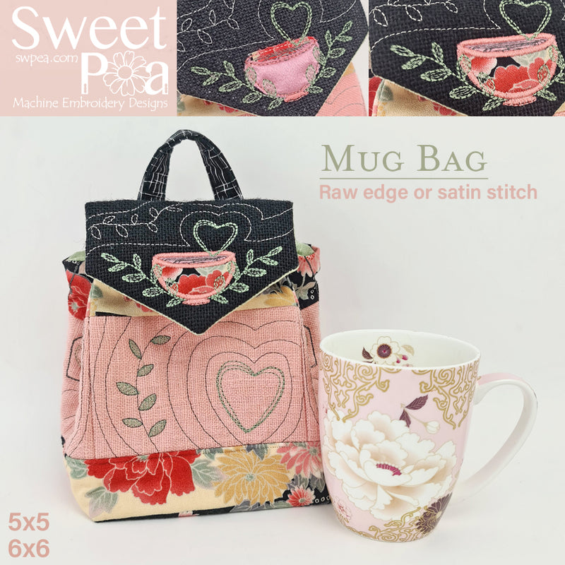 Mug Bag Machine Embroidery Design ITH