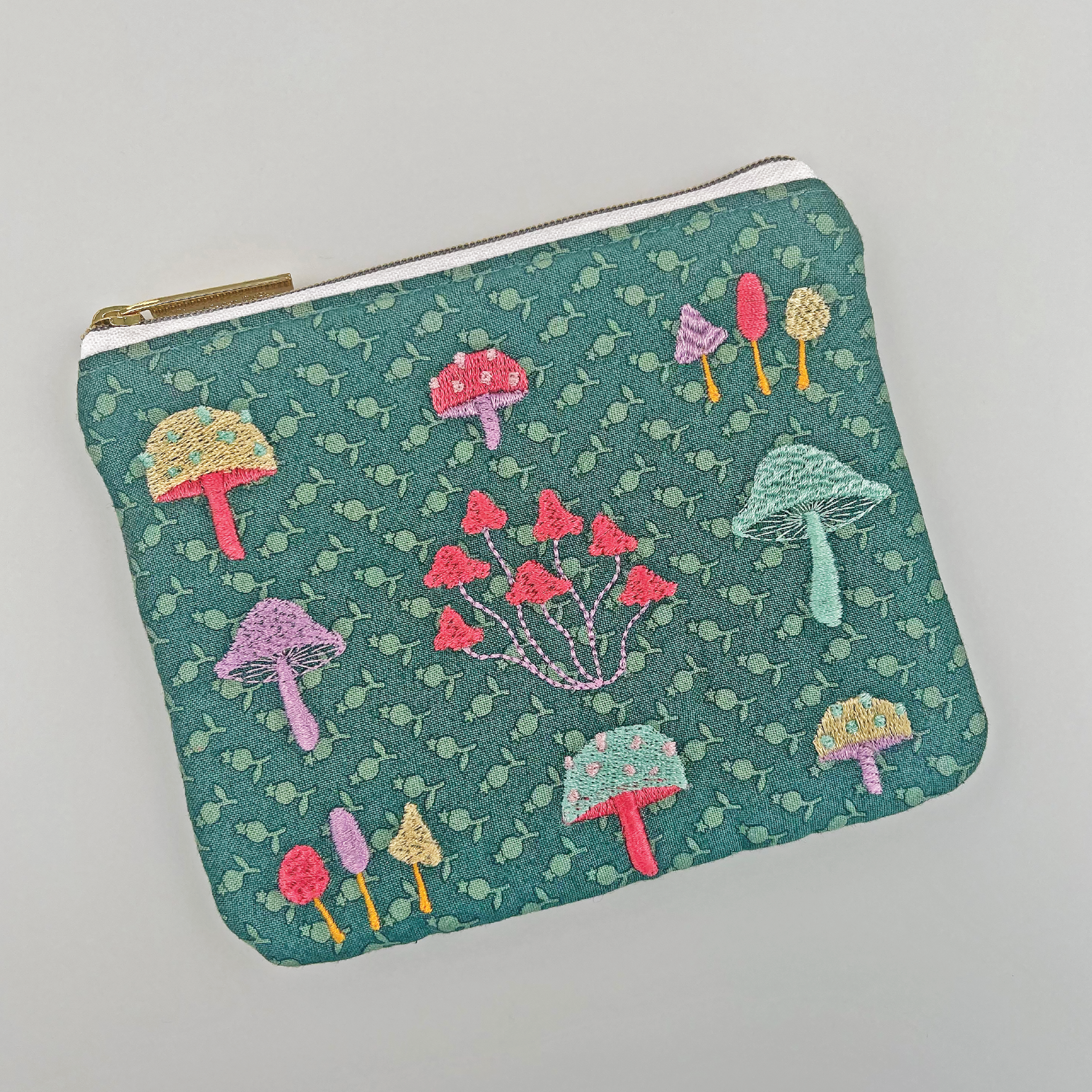 Mushroom Zipper Pouch 5x7 6x10 7x12 - Sweet Pea Australia In the hoop machine embroidery designs. in the hoop project, in the hoop embroidery designs, craft in the hoop project, diy in the hoop project, diy craft in the hoop project, in the hoop embroidery patterns, design in the hoop patterns, embroidery designs for in the hoop embroidery projects, best in the hoop machine embroidery designs perfect for all hoops and embroidery machines